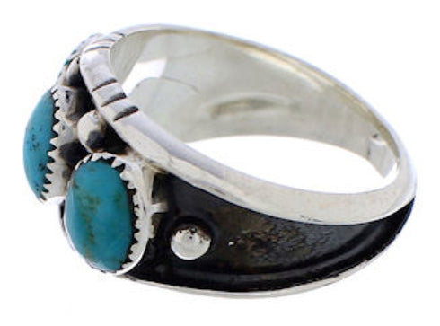 Southwest Turquoise Authentic Sterling Silver Ring Size 7-3/4 WX37049